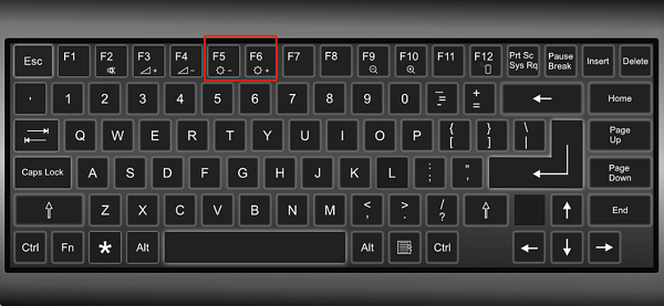 通过快捷键调节亮度