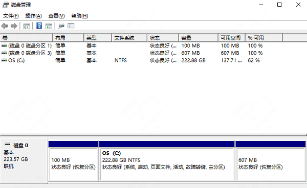 检查磁盘管理