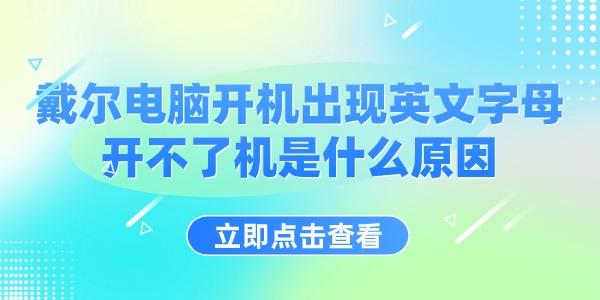 戴尔电脑开机出现英文字母开不了机