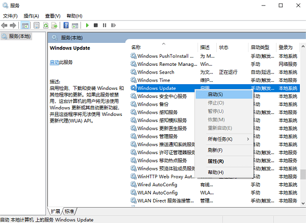检查Windows Update服务