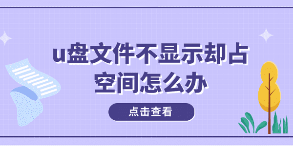 u盘文件不显示却占空间怎么办？多种方式解决