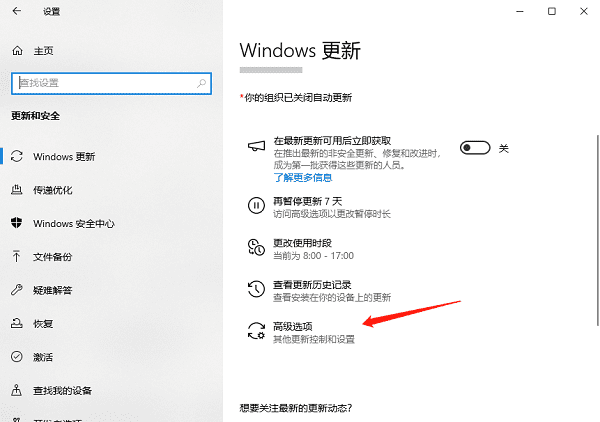 进入高级选项