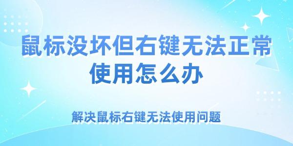 鼠标没坏但右键无法正常使用怎么办