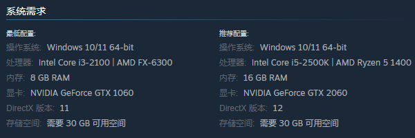 系统配置要求