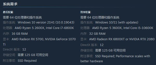 显卡门槛提升：最低GTX 1070Ti，推荐RTX 2080