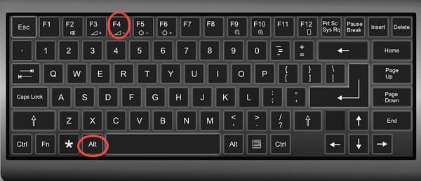 使用“Alt + F4”组合键强制关闭当前程序
