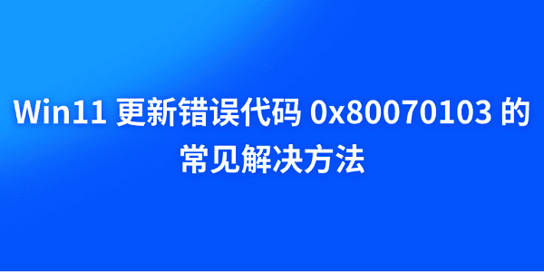 Windows 11 更新错误代码 0x80070103 的常见解决方法