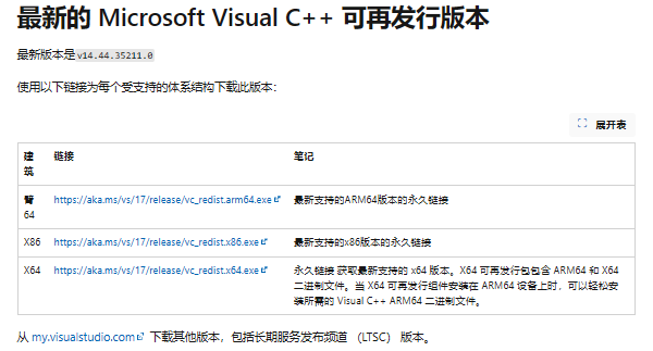 安装/更新Visual C++运行库组件