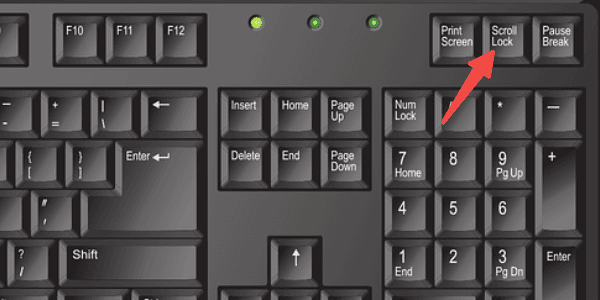 直接按下 Scroll Lock 键关闭