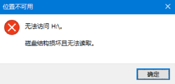 什么是“磁盘结构损坏且无法读取”