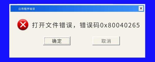0x80040265错误原因