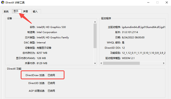 检查DirectDraw是否已经启用