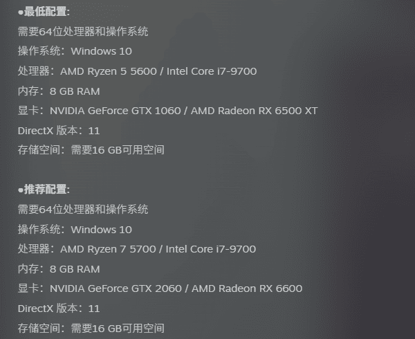 《逃离鸭科夫》配置要求一览