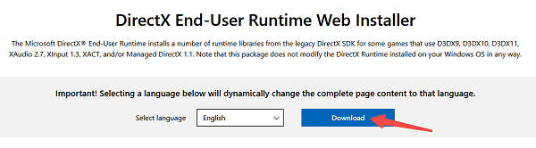 手动下载安装DirectX End-User Runtime 手动下载安装DirectX End-User Runtime