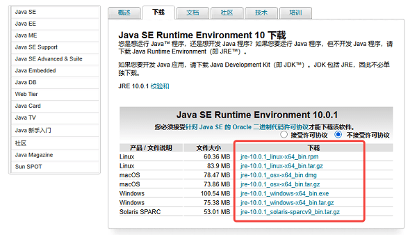 从Oracle官网下载