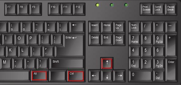 使用快捷键快速恢复屏幕方向