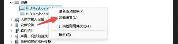 重新安装HID Keyboard Device驱动