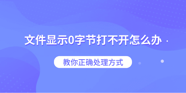 文件显示0字节打不开怎么办？教你正确处理方式