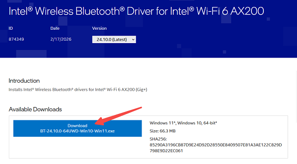 通过Intel官网手动下载驱动 通过Intel官网手动下载驱动