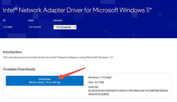 通过英特尔官网下载安装