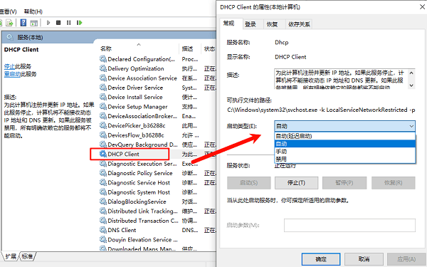 检查关键网络服务