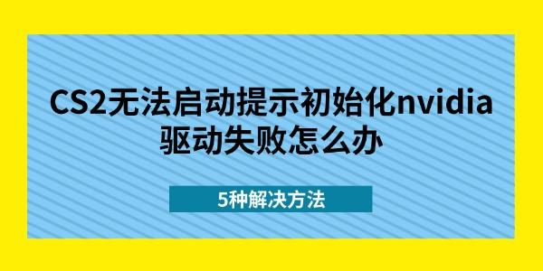 CS2无法启动提示初始化nvidia驱动失败怎么办 5种解决方法