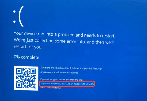 导致ATTEMPTED_EXECUTE蓝屏的主要原因 导致ATTEMPTED_EXECUTE蓝屏的主要原因