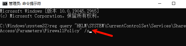 核验防火墙注册表键值