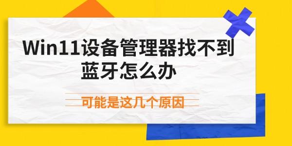 Win11设备管理器找不到蓝牙怎么办 可能是这几个原因 Win11设备管理器找不到蓝牙怎么办 可能是这几个原因