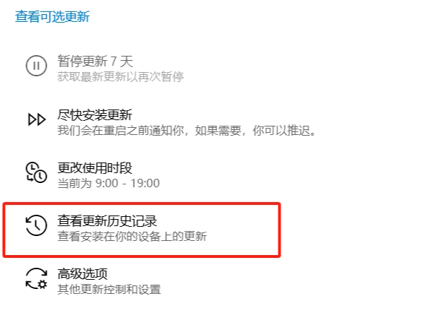 查看更新历史记录