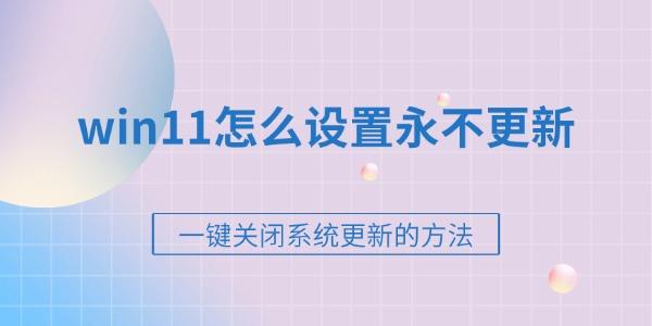 win11怎么设置永不更新 一键关闭系统更新的方法