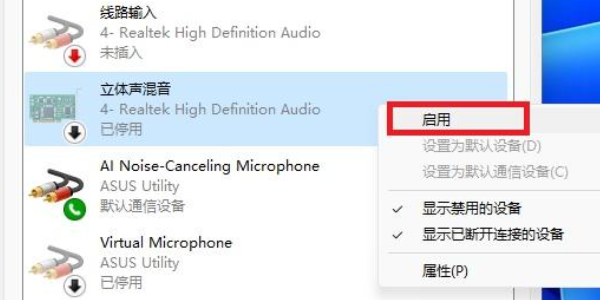 显示禁用设备