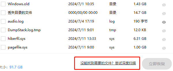 执行深度扫描