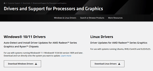 前往芯片原厂(AMD/NVIDIA)官网下载 前往芯片原厂(AMD/NVIDIA)官网下载