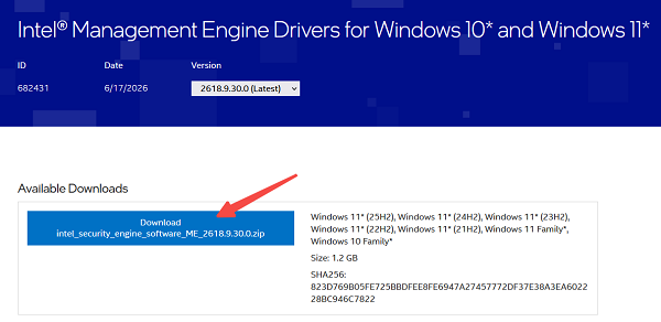 安装Intel Management Engine驱动 安装Intel Management Engine驱动