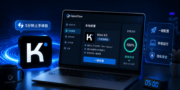 Kimi K3本地部署教程:OpenClaw一键配置,5分钟上手体验 Kimi K3本地部署教程:OpenClaw一键配置,5分钟上手体验