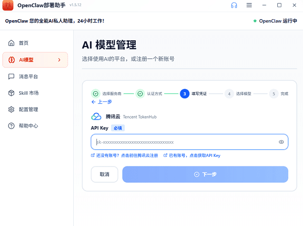 粘贴API Key