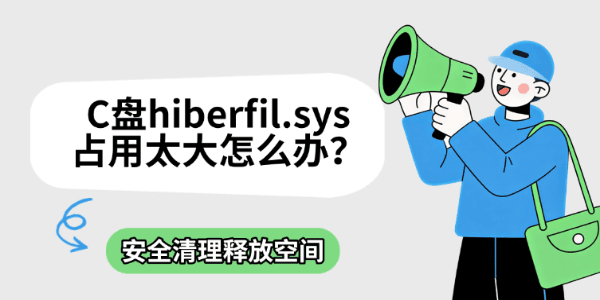 C盘hiberfil.sys占用太大怎么办?安全清理释放空间 C盘hiberfil.sys占用太大怎么办?安全清理释放空间