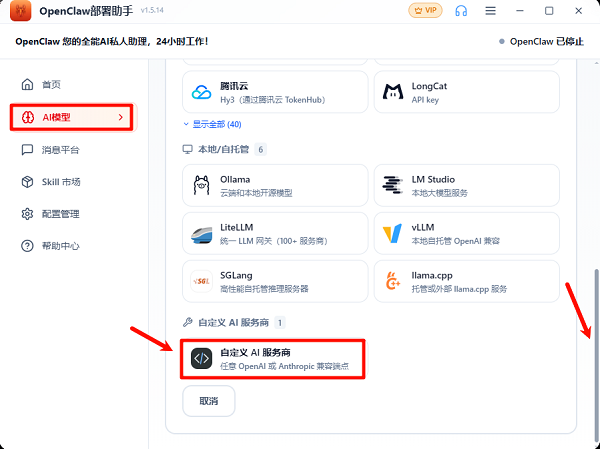 找到自定义AI服务商 找到自定义AI服务商