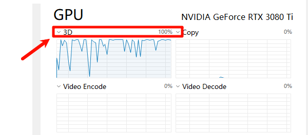 GPU 3D占用显示100%