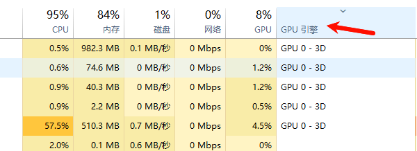 勾选“GPU引擎”