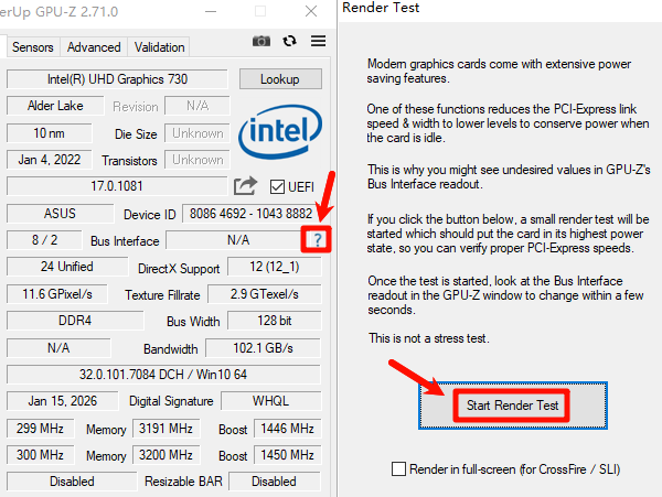 启动“Render Test” 启动“Render Test”