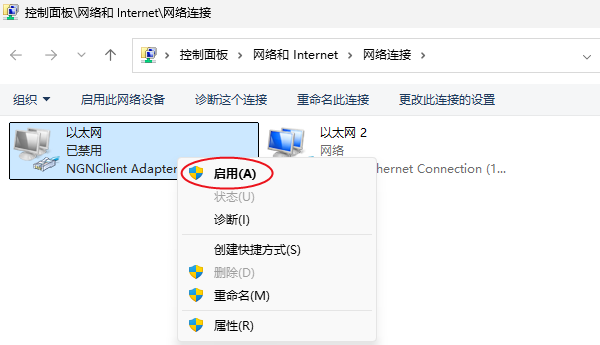 检查Windows网络适配器