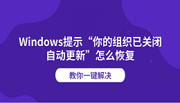 Windows提示&ldquo;你的组织已关闭自动更新&rdquo;怎么恢复？教你一键解决