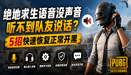 绝地求生语音没声音听不到队友说话?5招快速恢复正常开黑