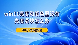 win11亮度和颜色里没有亮度滑块怎么办 5种方法快速恢复