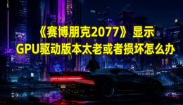 赛博朋克2077显示GPU驱动版本太老或者损坏？这招才是正解