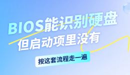 BIOS能识别硬盘但启动项里没有？按这套流程走一遍
