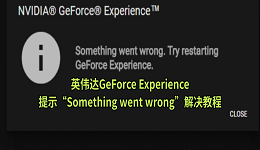 英伟达GeForce Experience提示&ldquo;Something went wrong&rdquo;解决教程