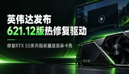 英伟达发布621.12版热修复驱动，修复RTX 50系列视频播放黑屏卡死